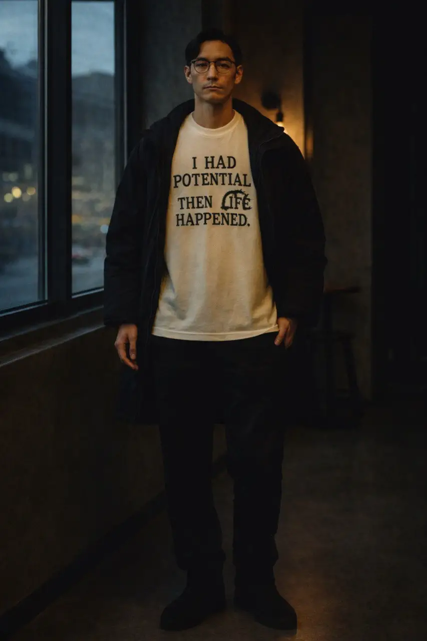 BOLD AGES | I Had Potential. Then Life Happened - Art T-shirt - Image 4
